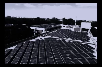 Commercial solar panel system on industrial real estate