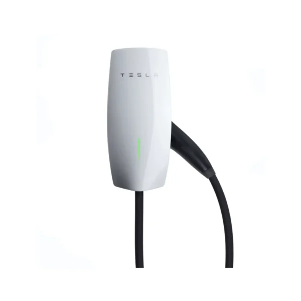 Tesla Wall Connector 7-22kW Single Phase EV Charger with a 7.3m Cable Type 2 Wholesale Europe. Image shows the Tesla Wall Connector EV charger, suitable for electric vehicles, with a Type 2 cable and available for wholesale in Europe.