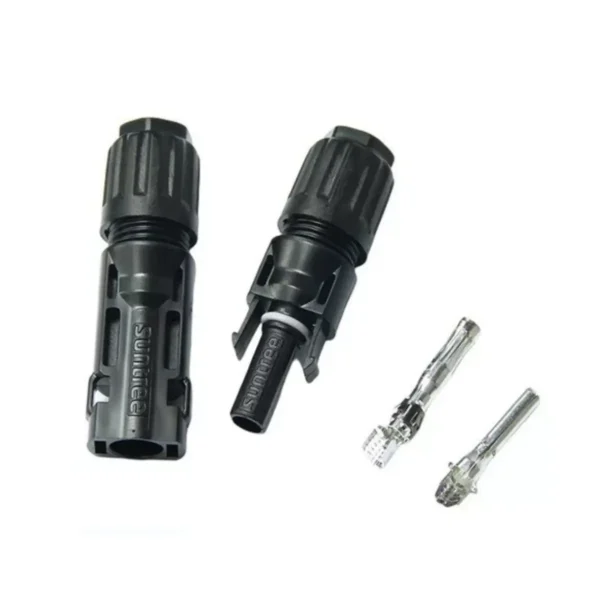 Suntree MC4 solar connector pair male and female for 4mm² to 6mm² photovoltaic cables ideal for professional solar installers and energy storage systems in Europe