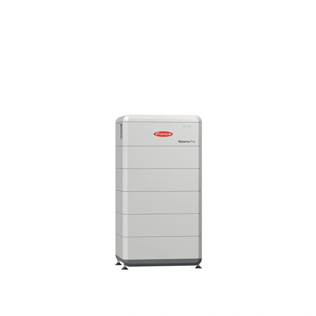 Fronius Reserva Pro 20.0 battery set with 19.9 kWh usable capacity, high-voltage solar battery energy storage system for hybrid photovoltaic installations supplied by European solar wholesaler.