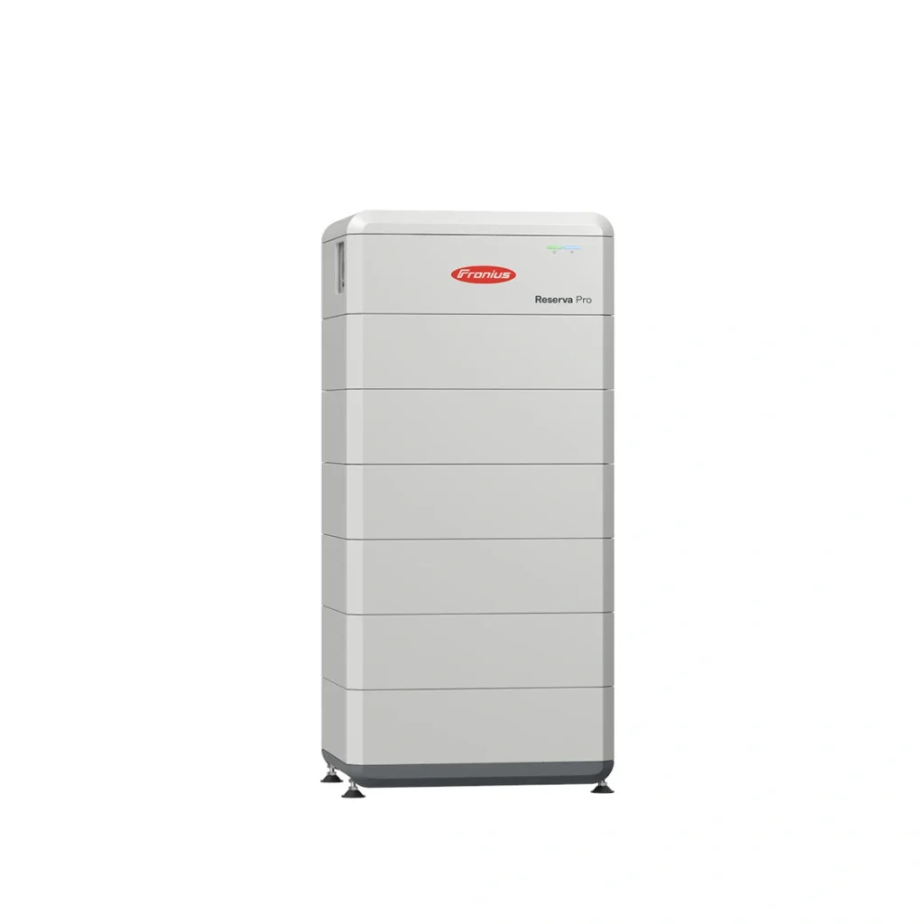 Fronius Reserva Pro 24.0 battery set with 23.9 kWh usable capacity, high-voltage solar battery energy storage system for hybrid PV installations supplied by European solar wholesaler.