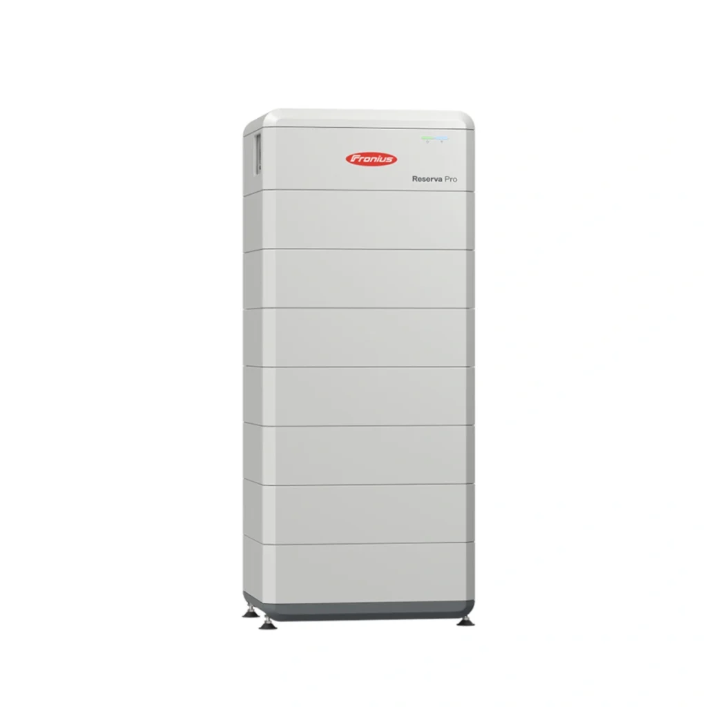 Fronius Reserva Pro 28.0 battery set with 27.9 kWh usable capacity, high-voltage solar battery energy storage system for residential and commercial PV installations supplied by European solar wholesaler.